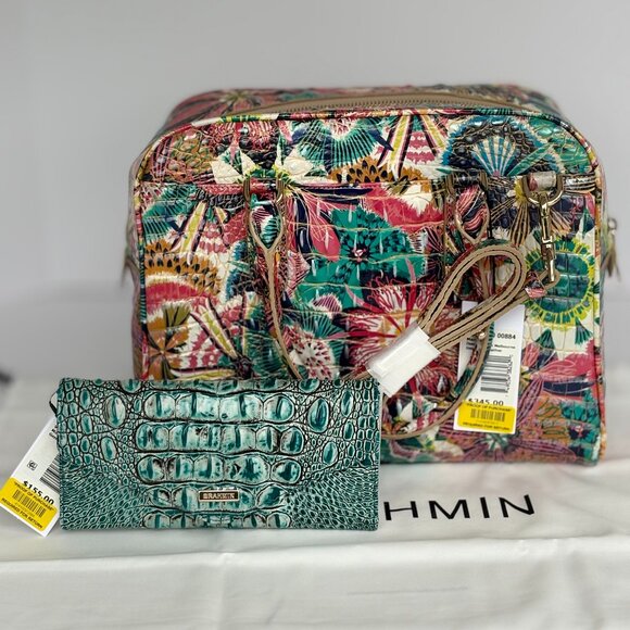Brahmin Marissa Desert Bloom w/ Veronica Mineral Blue wallet - Picture 1 of 7